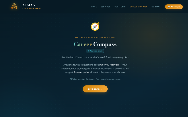 Career Compass tool screenshot