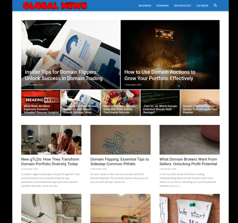 globaldomainsnews.com screenshot