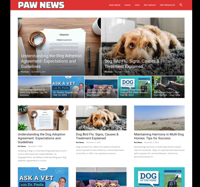 newspaws.com screenshot