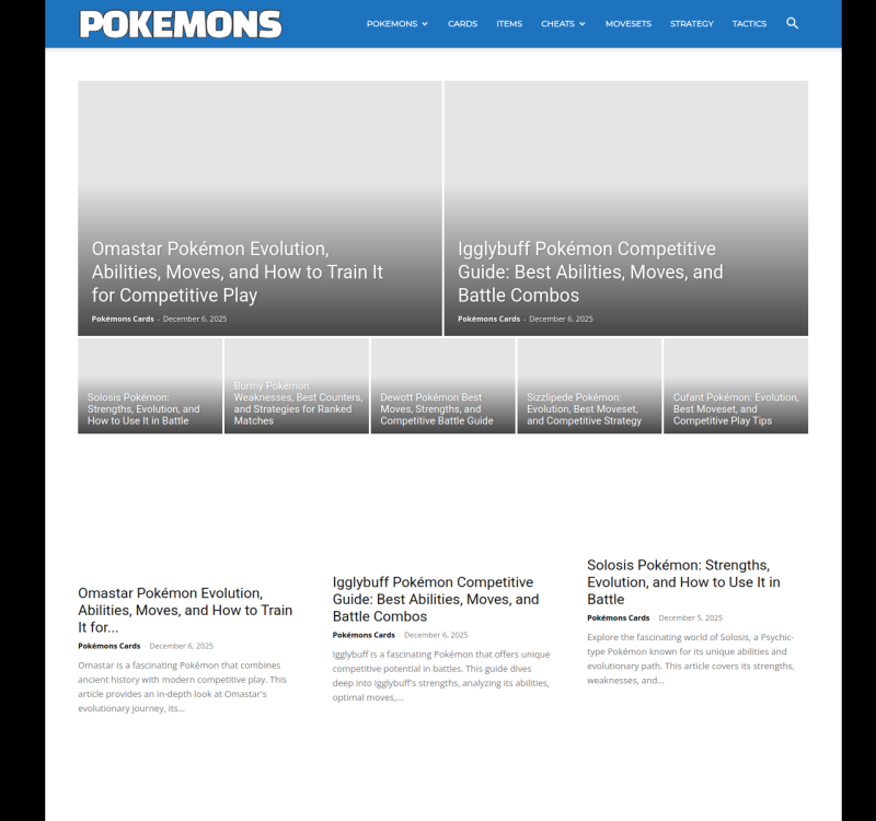pokemonc.com screenshot