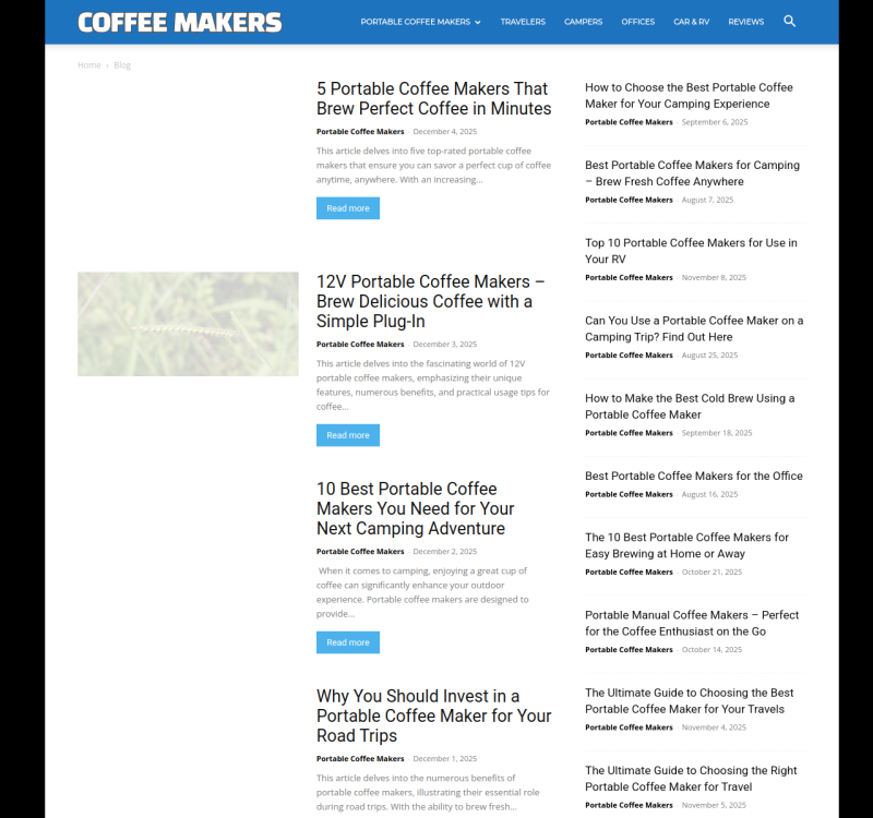 portablecoffeemakers.com screenshot