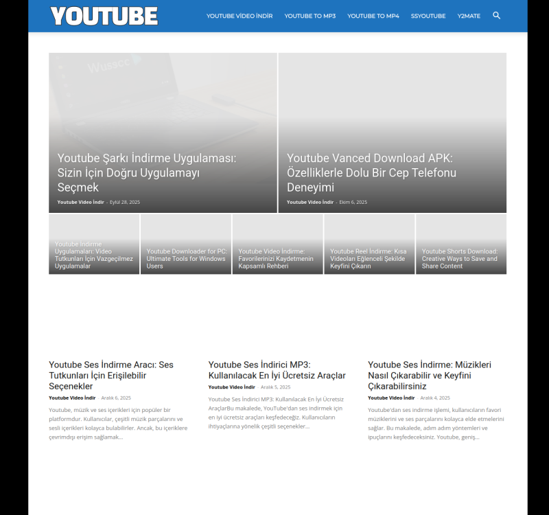 youtubevideoindirici.com screenshot