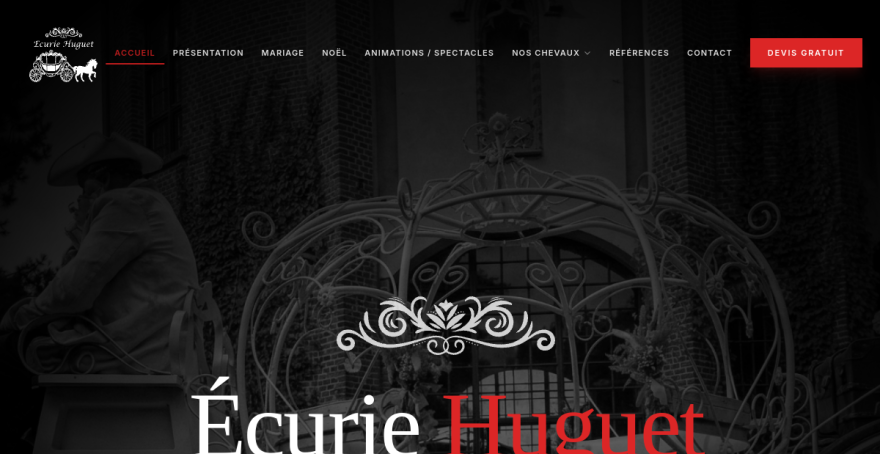 Site réalisé : Écurie Huguet, spectacles équestres