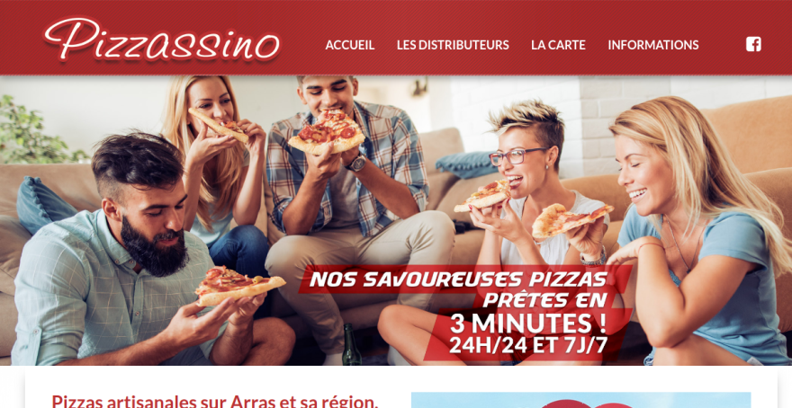 Site réalisé : Pizzassino, pizzas artisanales