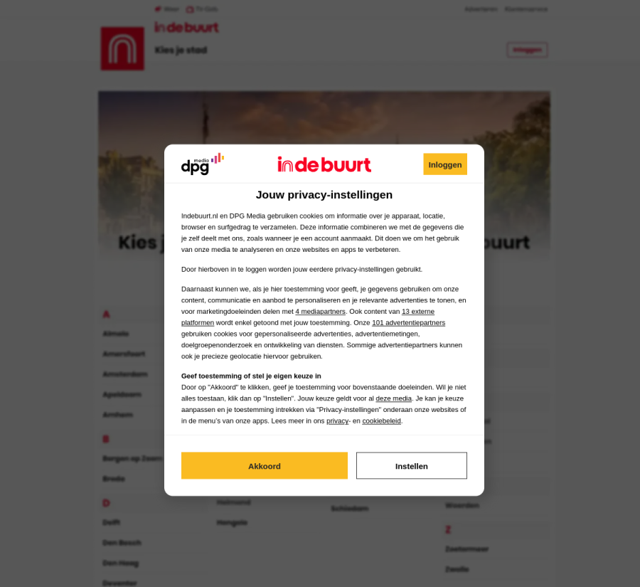 indebuurt.nl (DPG Media) website