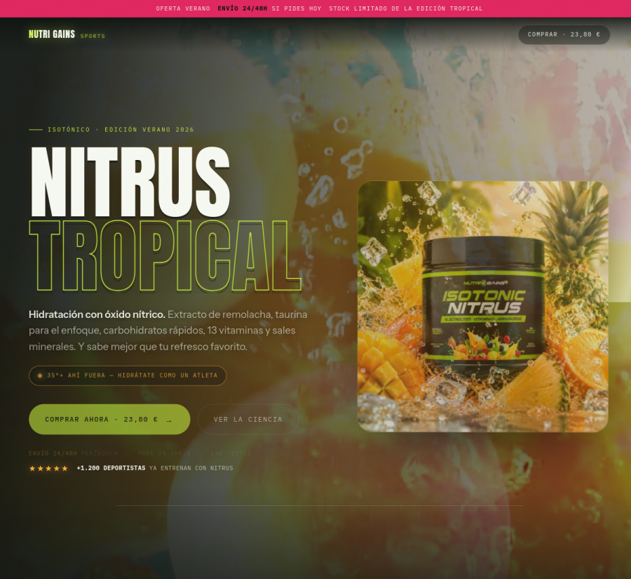Diseño web de Isotonic Nitrus por Digital State