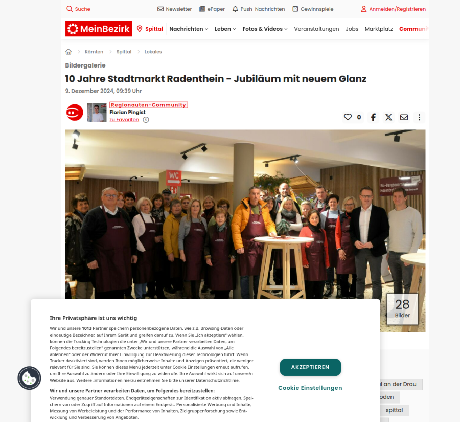 Vorschau des Artikels: 10 Jahre Stadtmarkt Radenthein – Jubiläum mit neuem Glanz