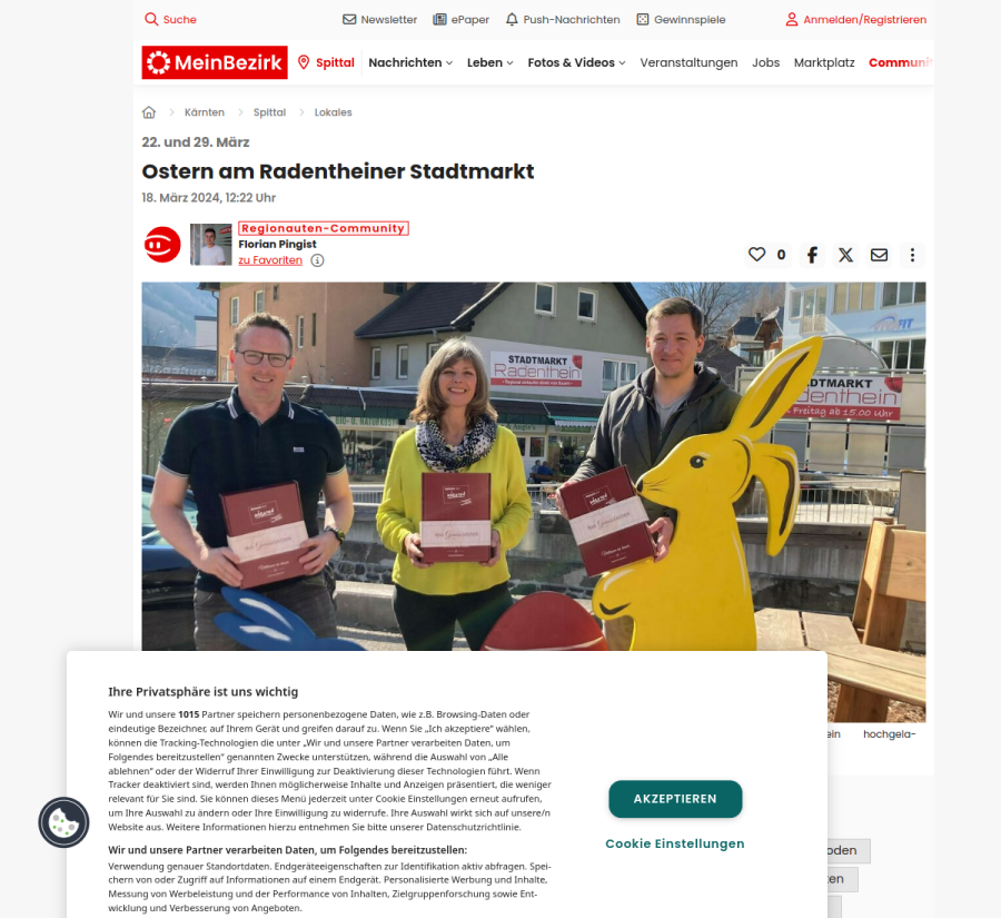 Vorschau des Artikels: Ostern am Radentheiner Stadtmarkt