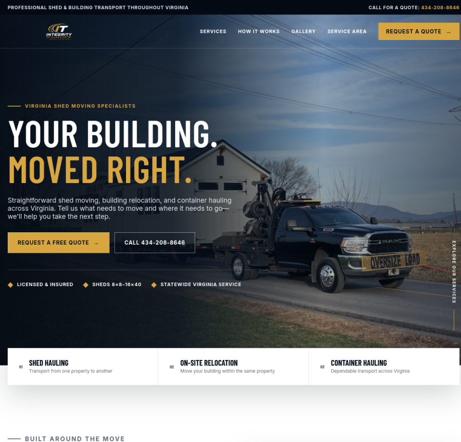 Custom transportation website