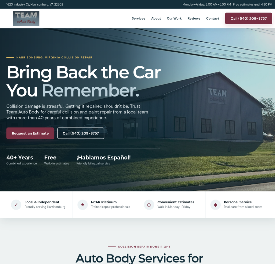Custom small business website