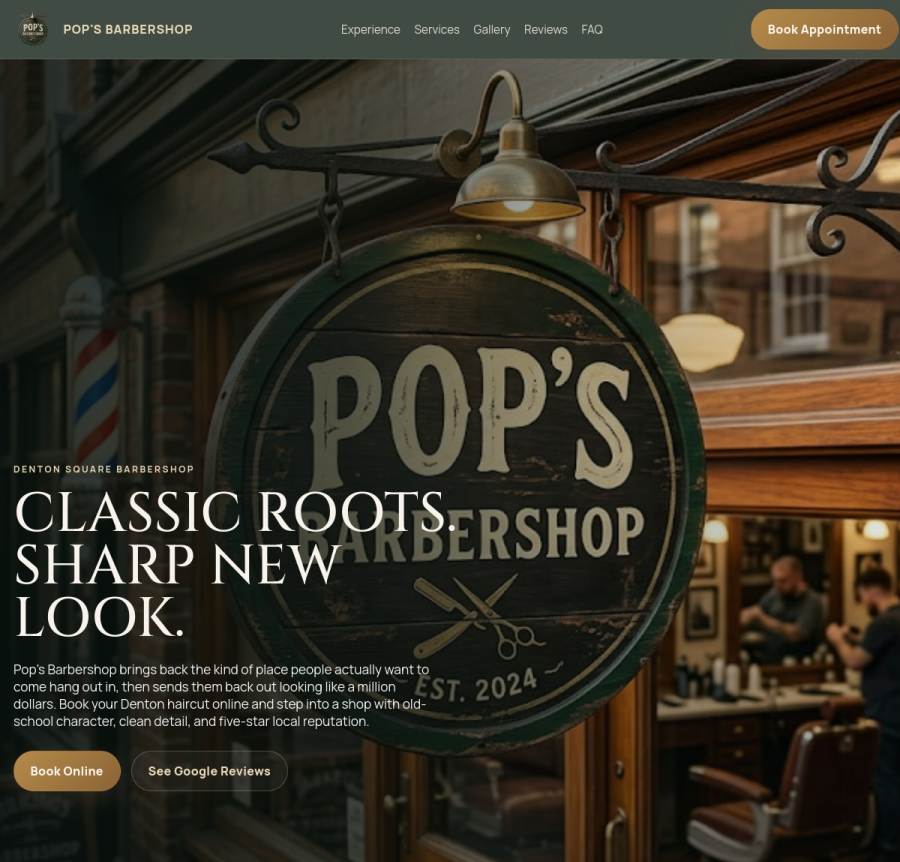 Custom barbershop website