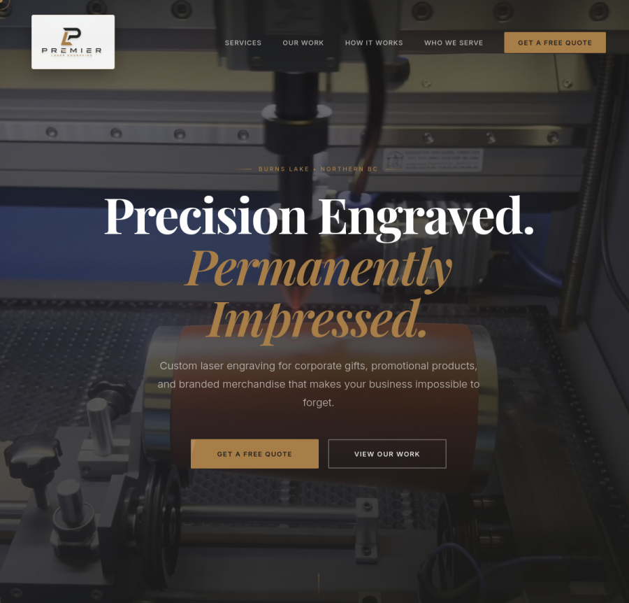 Custom laser engraving website