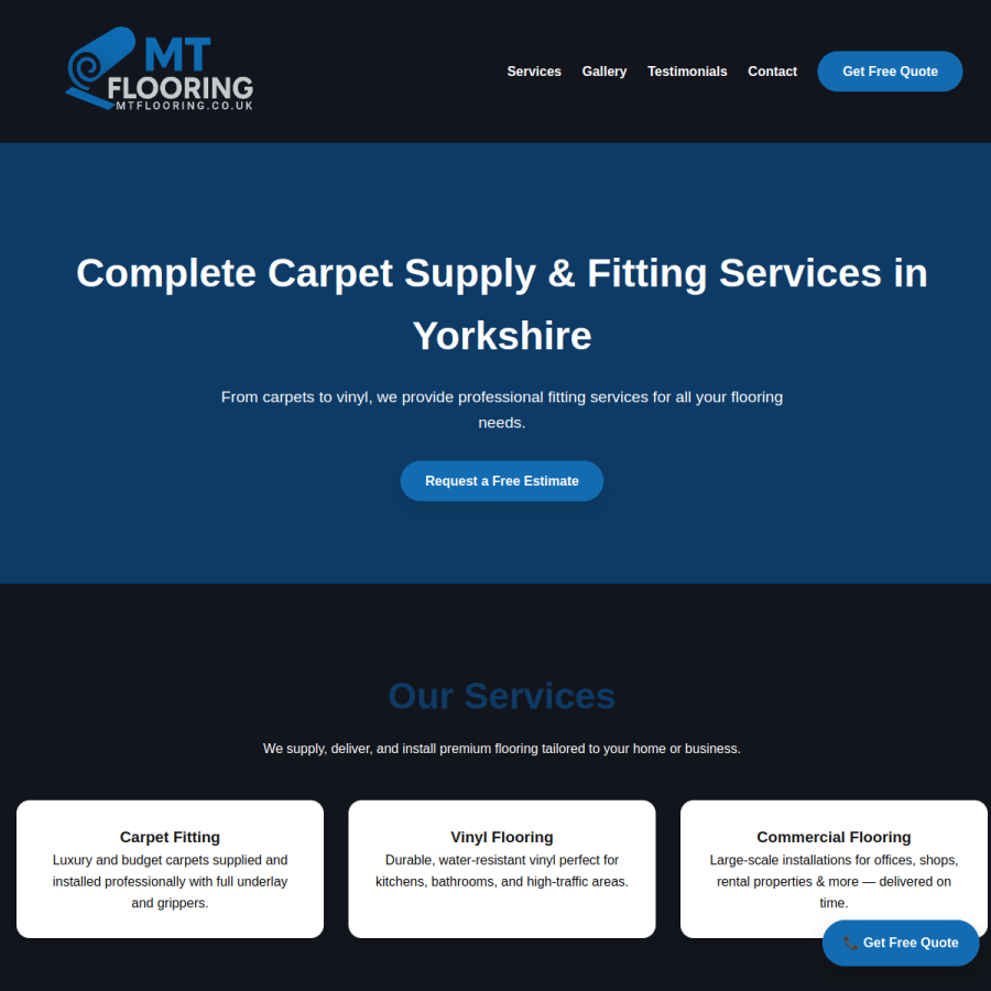 MT Flooring website detail