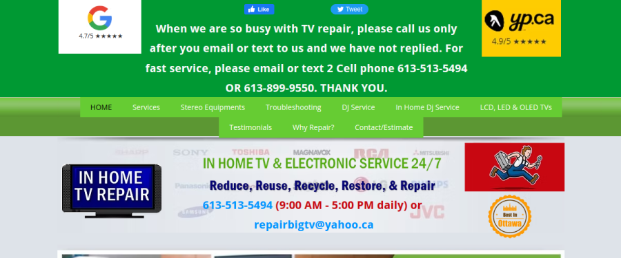 In Home TV & Electronic Service 24/7