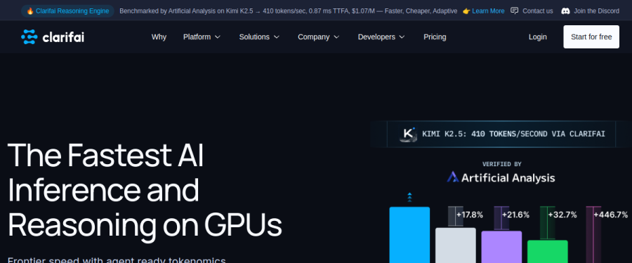 Clarifai website screenshot
