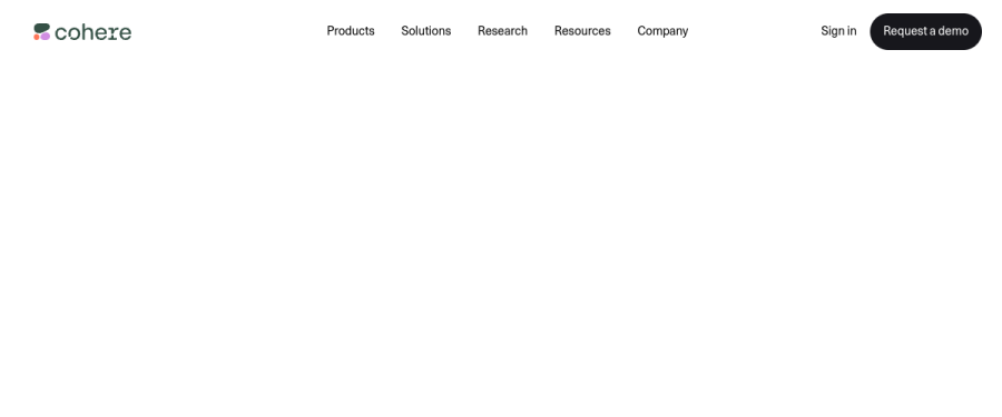 Cohere website screenshot