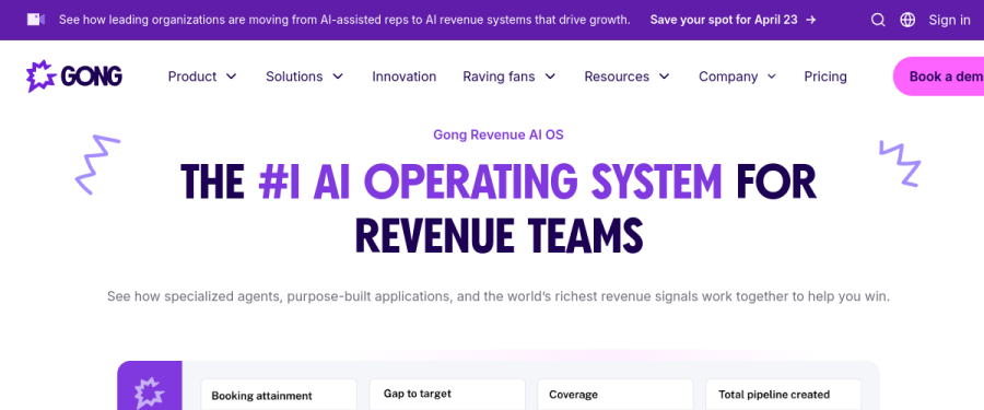 Gong website screenshot