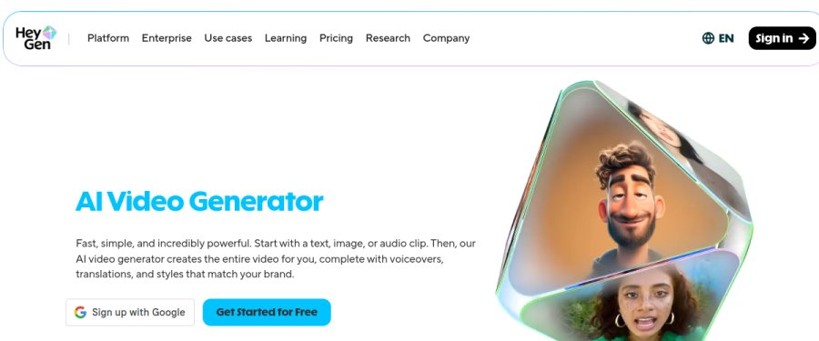 HeyGen website screenshot
