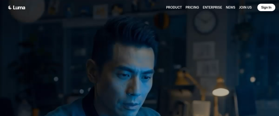 Luma AI website screenshot