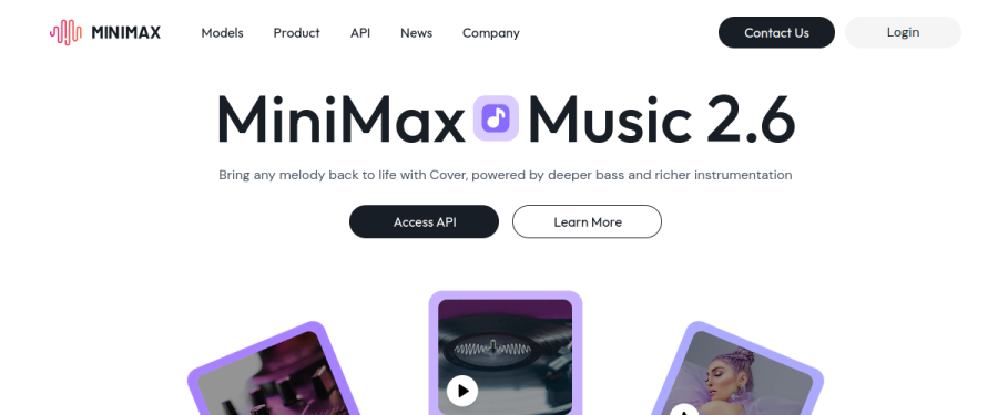 MiniMax Video website screenshot