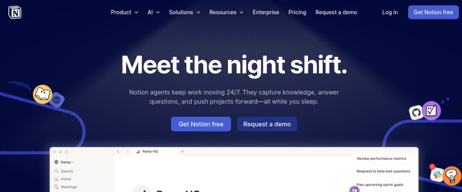 Notion AI website screenshot