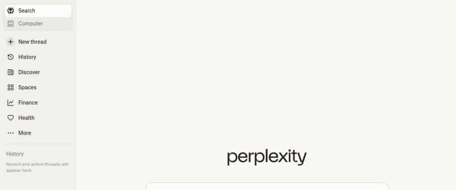 Perplexity AI website screenshot