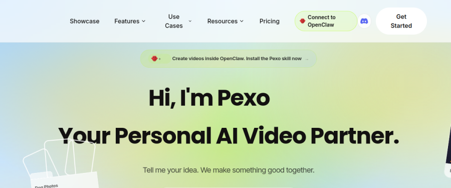 Pexo website screenshot