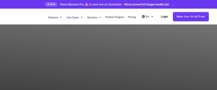 Quickads website screenshot