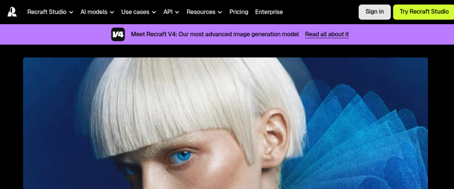 Recraft website screenshot