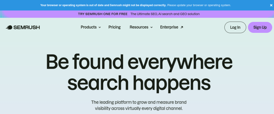 Semrush website screenshot