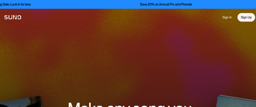 Suno website screenshot