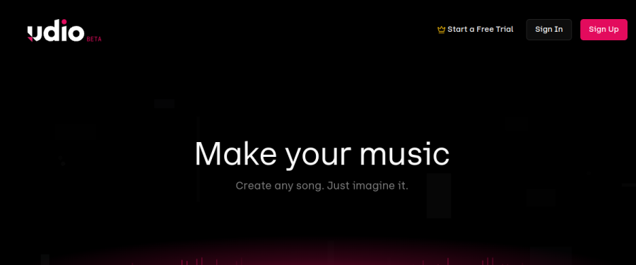 Udio website screenshot