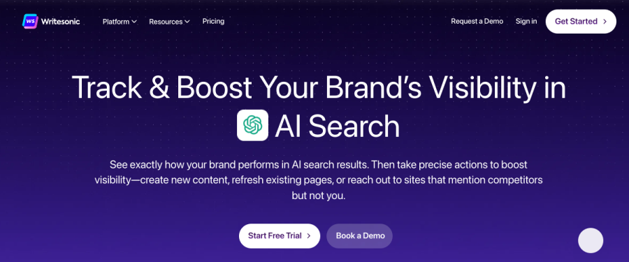 Writesonic website screenshot