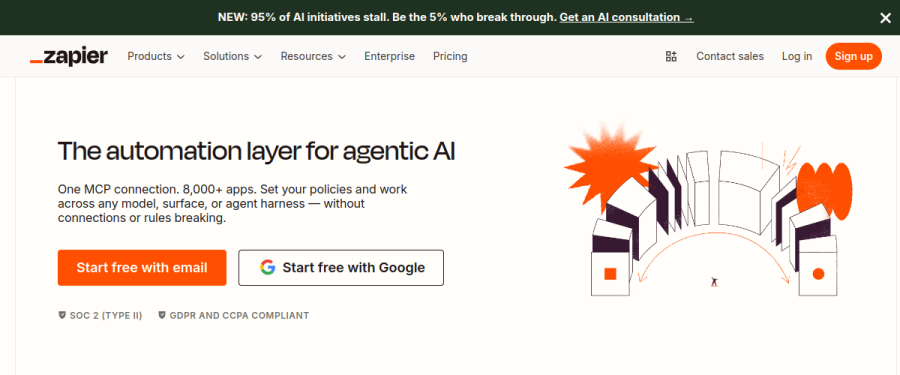 Zapier AI website screenshot