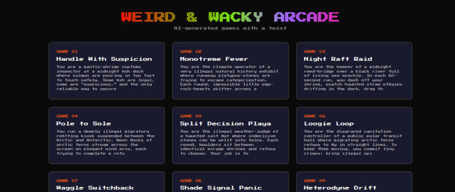 Weird & Wacky Arcade game preview