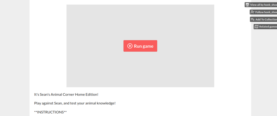 Sean&#039;s Animal Corner game preview