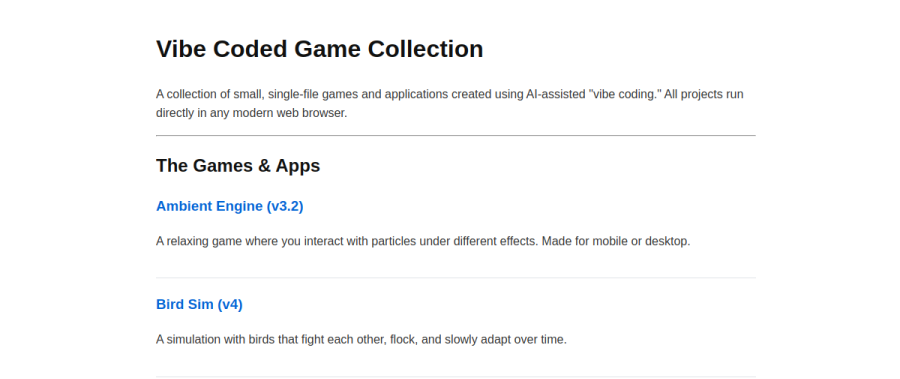 Joey's Vibe-Coded Games game preview