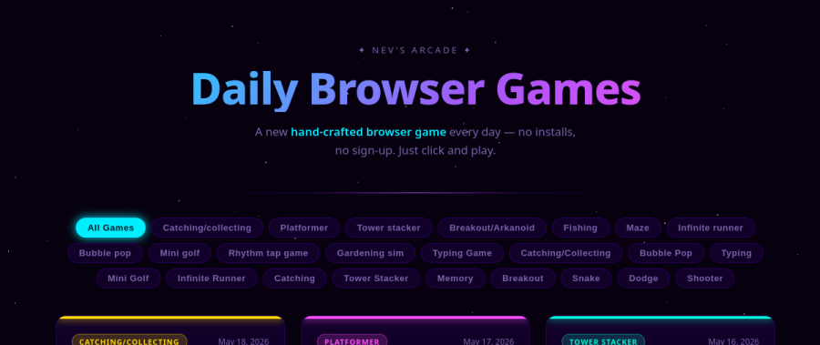 Daily Games Arcade game preview