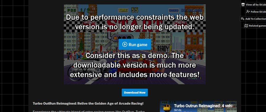 Turbo OutRun Reimagined v0.5.0 test game preview