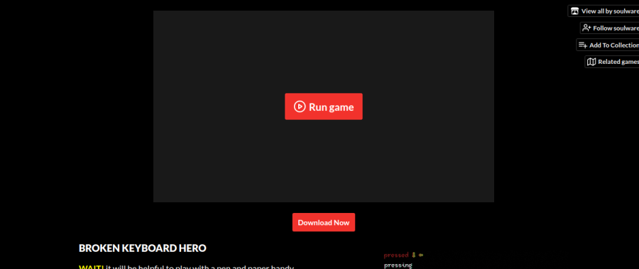 BROKEN KEYBOARD HERO game preview