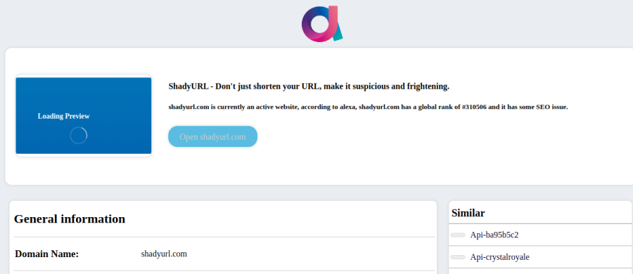 Shady URL preview