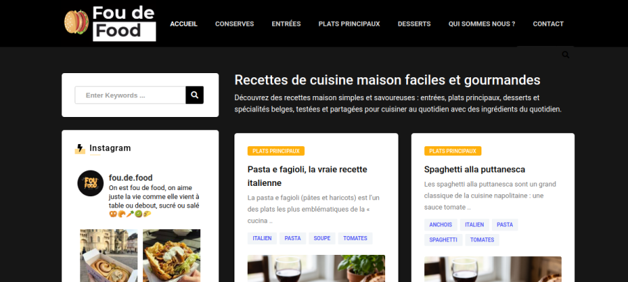Capture du site Fou de Food