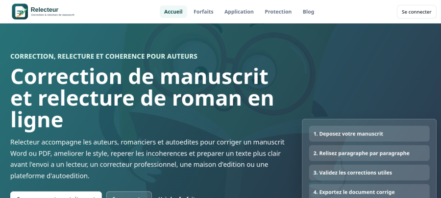 Capture du site Relecteur