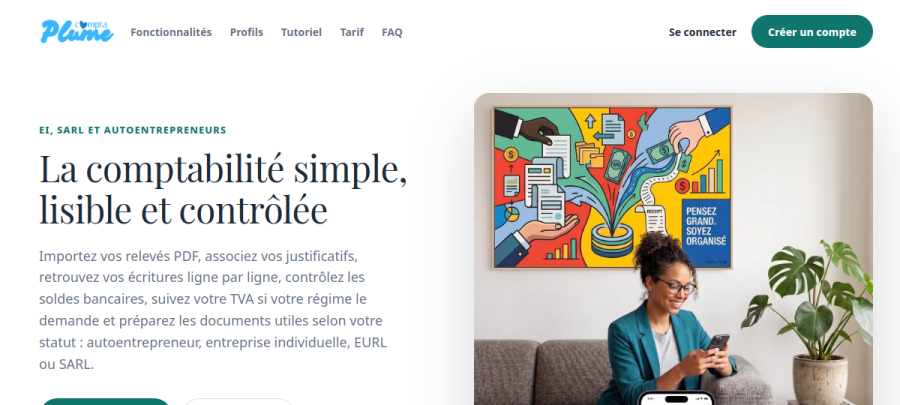 Capture du site Plume Compta