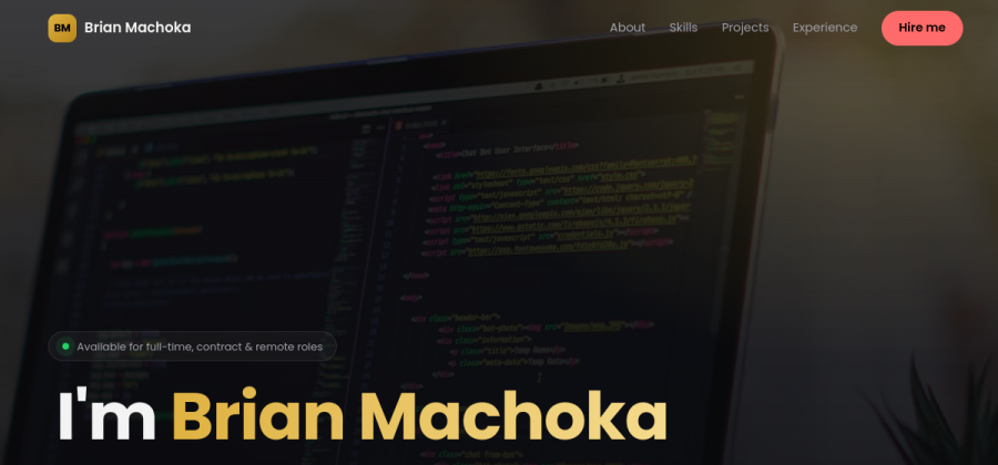 Screenshot of my developer portfolio