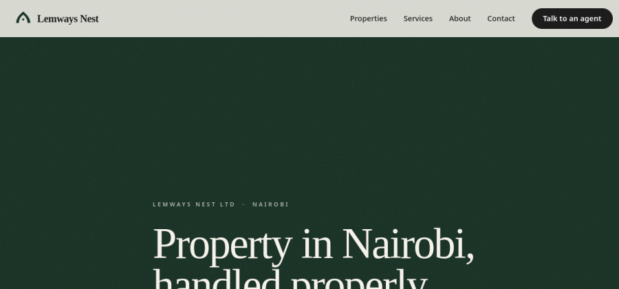 Screenshot of the Real Estate website