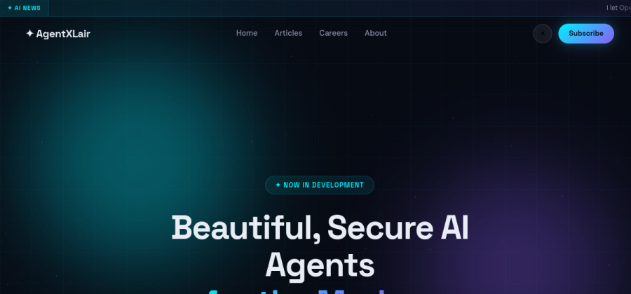 AgentXLair website screenshot