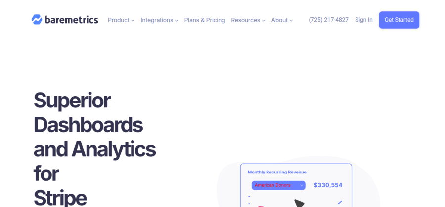 Baremetrics product screenshot