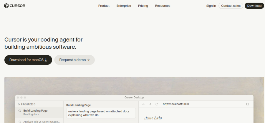 Cursor product screenshot