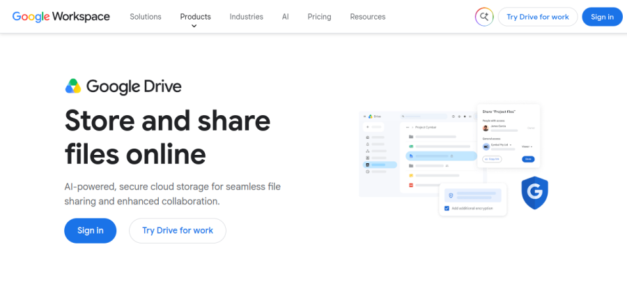 Google Drive product screenshot